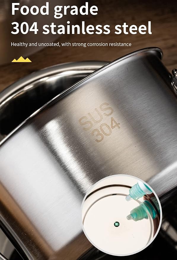 304 Stainless Steel Camping Cookware Set, Pots and Pans
