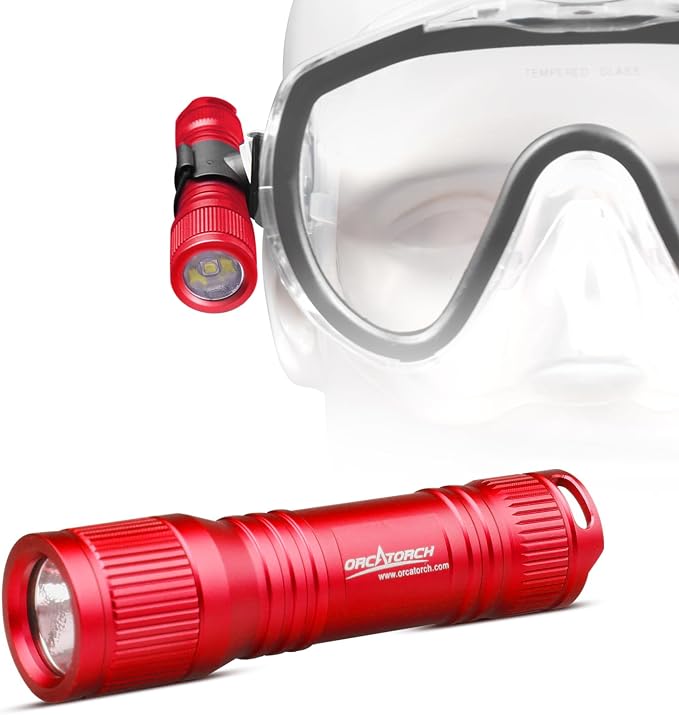 ORCATORCH D560 Mini Scuba Dive Light Headlamp 650 Lumen Mask Diving Flashlight