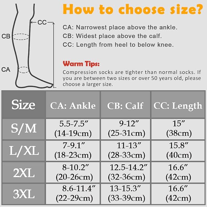 CASMON 2 Pairs Zipper Compression Socks