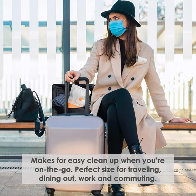 NEATwipes Hand Sanitizing Wipes | Travel Essentials | Disposable Wet Wipe &