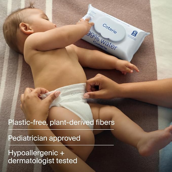 Coterie Baby Wipes for Sensitive Skin, Plant-Based and Plastic-Free Fibers