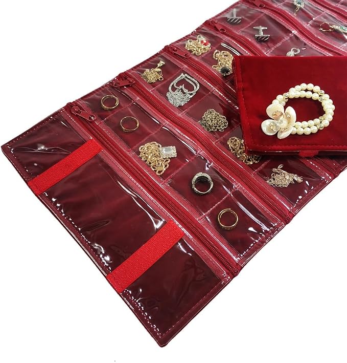 Travel Jewelry Roll Bag Portable Organizer Pouch