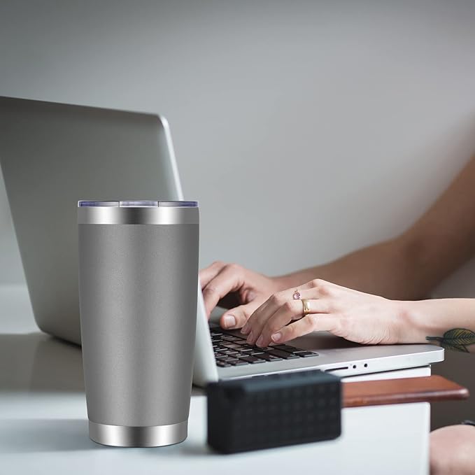 VEGOND 20oz Tumbler with Lid and Straw Stainless Steel Tumbler Cup Bulk Vacuum