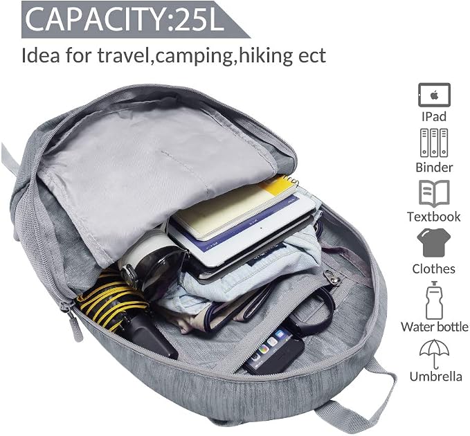 ZOMAKE 25L Ultra Lightweight Packable Backpack, Foldable Hiking Backpacks Water