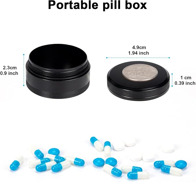 Portable Pill Box Metal Pill Case