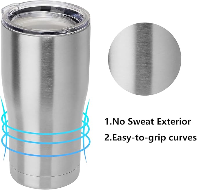 DOMICARE 20oz Tumbler with Lid Stainless Steel Tumblers Bulk, Double Wall