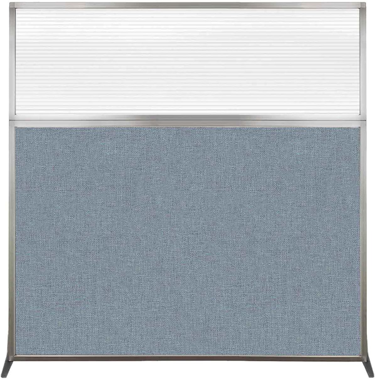 Versare Hush Screen Portable Room Divider | Workstation Wall Divider | Freestanding Privacy Hush Panels | Clear Fluted Windows | Fabric Office Divider Screen | Great for Room Separation