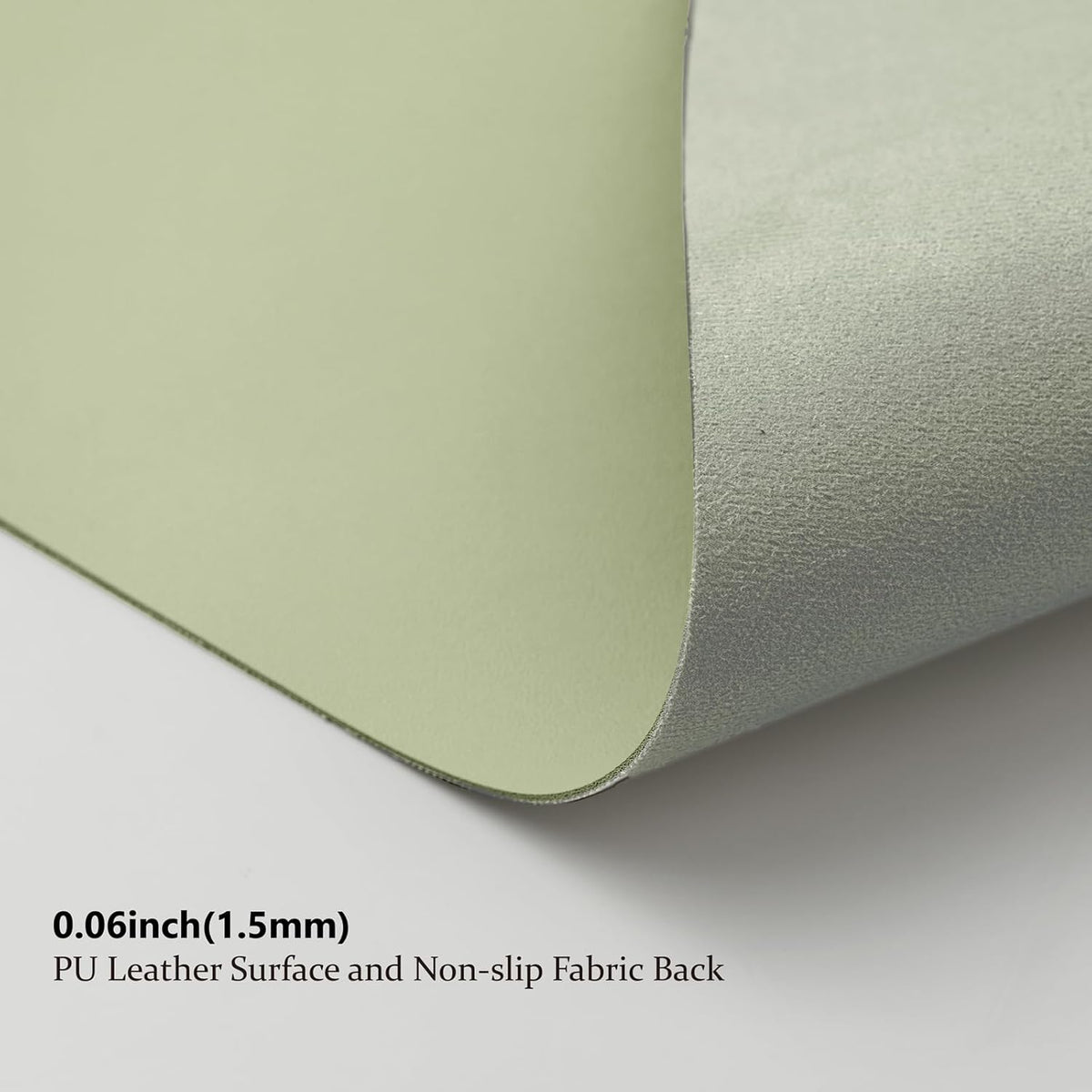 Leather Desk Mat - Non-Slip PU Pad for Office and Home - Organization Accessory - Ideal for Large Mouse Pads (Light Green, 31.5" x 15.7")