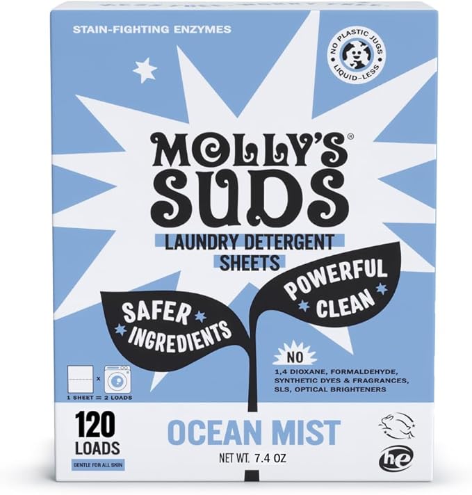 Molly’s Suds Laundry Detergent Sheets | Gentle on Sensitive Skin, Powerful