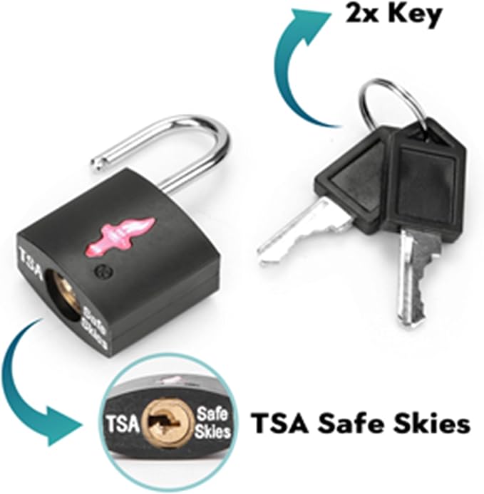 4 Pack Neon Square TSA Approved Luggage Locks
