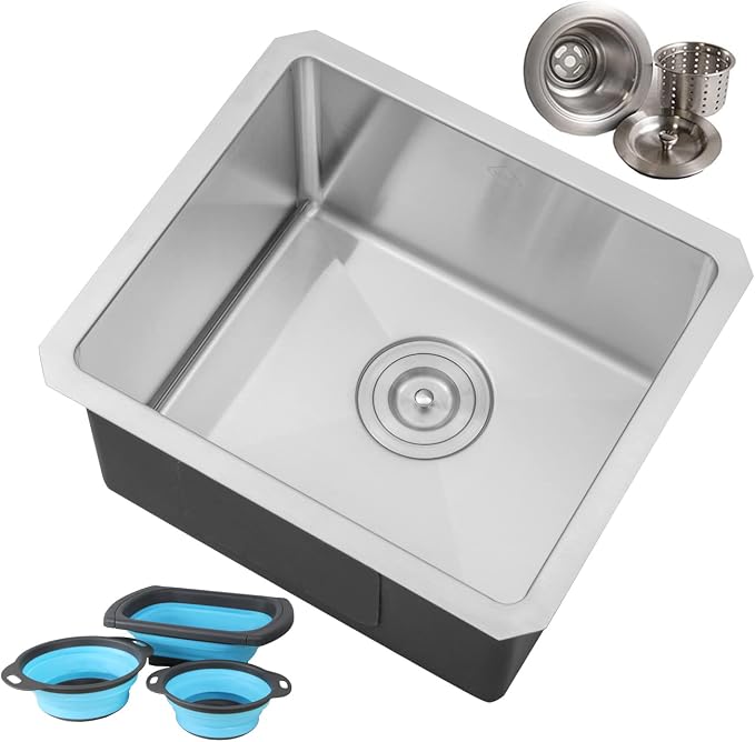 17 in. x 15 in. x 9 in. 16-Gauge Stainless Steel Undermount Single Bowl Bar