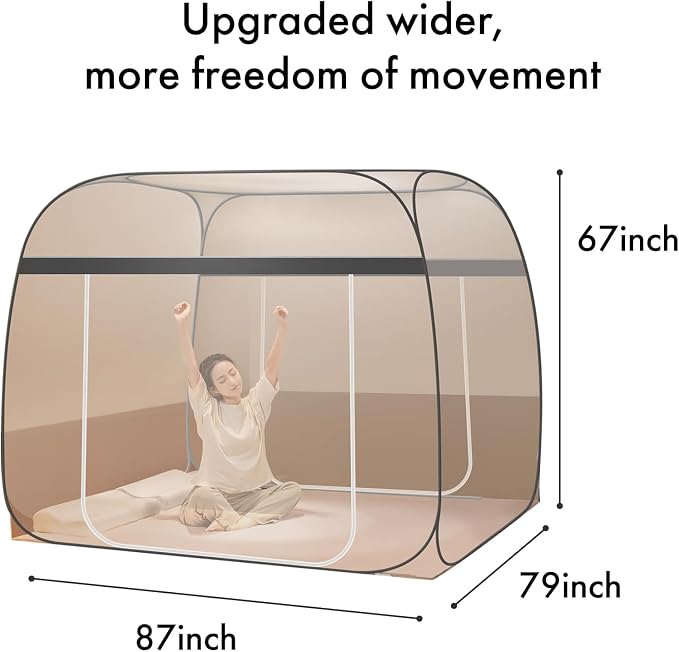 Pop-Up Mosquito Net Tent Wide Roof, Portable Folding Design