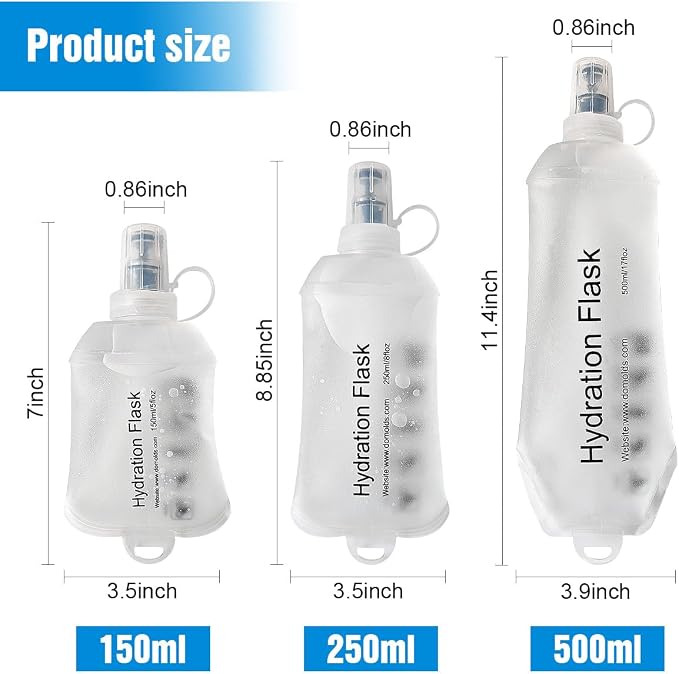 AXEN Soft Flask TPU Foldable Running Hydration Flask, Soft Collapsible Water
