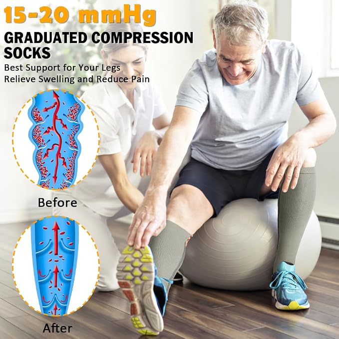 CASMON 2 Pairs Zipper Compression Socks