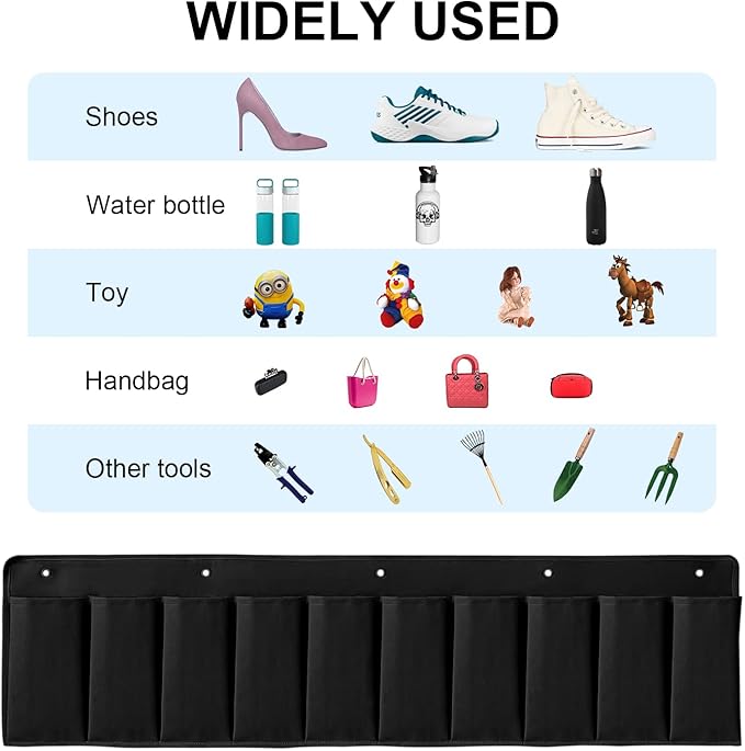 RV Shoe Pockets 10 Pockets Heavy Hanging Bedside Storage Organizer