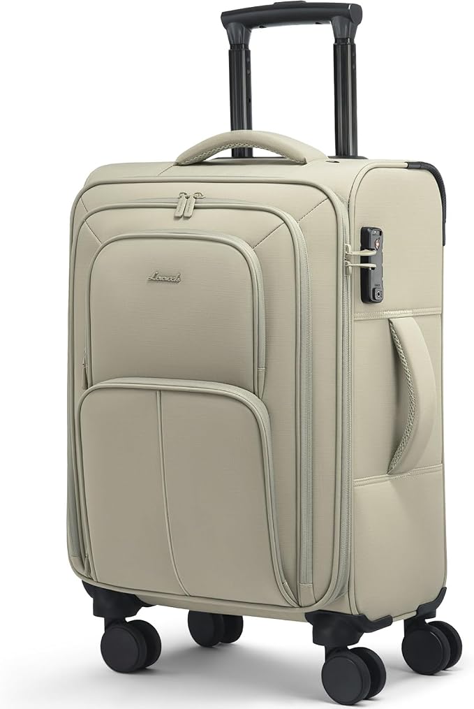 LOVEVOOK Carry On Luggage 22x14x9 Airline Approved, 22 Inch Softside Suitcases