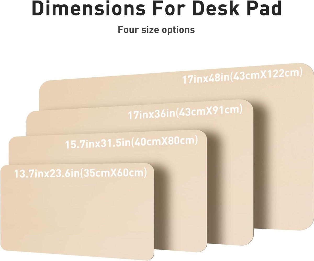 Aothia Large PU Leather Desk Pad Protector – Non-Slip Mouse Pad & Writing Mat for Office/Home, Waterproof, Easy to Clean(23.6" x 13.7", Soft Peach)