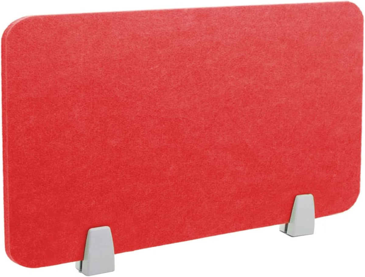 Icegrey Acoustic Desk Divider Privacy Panel Removable Sound Absorbing Desk Partition Board with 2 Clips for Student Call Centers Offices Braries Classrooms Library, Red, 23.4x11.7"