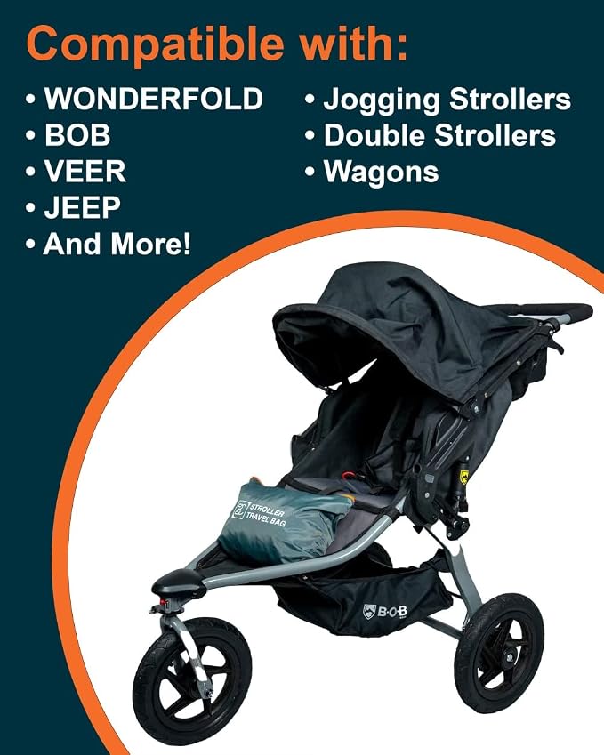 Extra Large, Heavy Duty Stroller and Car Seat Gate Check Bag, Compatible with: