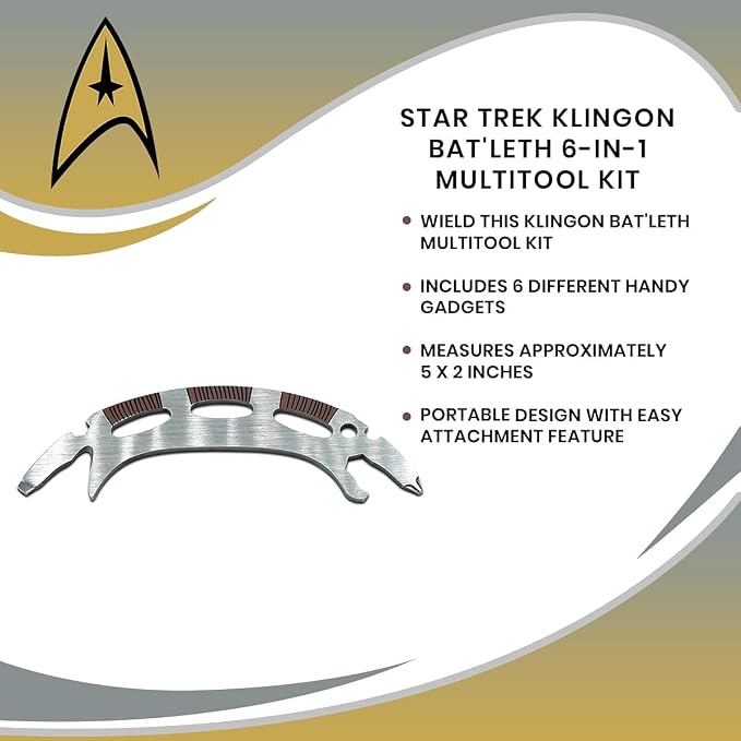 Star Trek Klingon Bat'leth 6-In-1 Multitool Kit | Includes Screwdriver