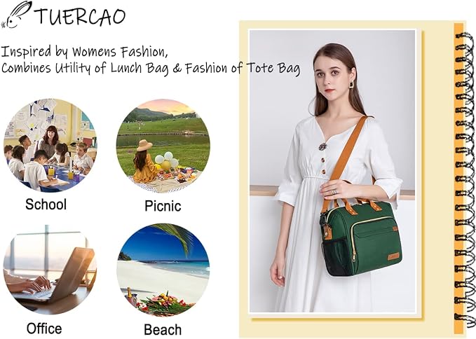 TuErCao Insulated Lunch Bag Adult Lunch Box