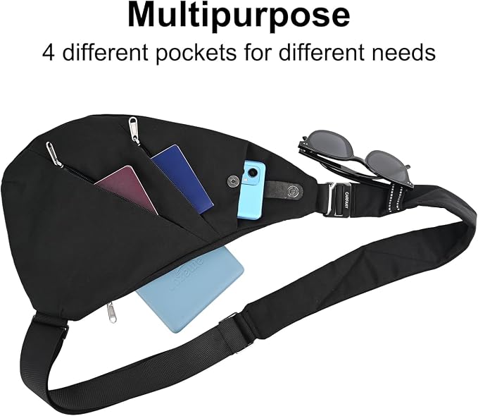 Light And Slim Crossbody Sling Bag Unisex Water Resistant Anti-Theft Shoulder