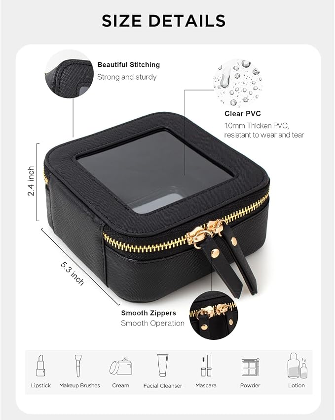 LETGO Clear Makeup Bags Small, Small Makeup Bag