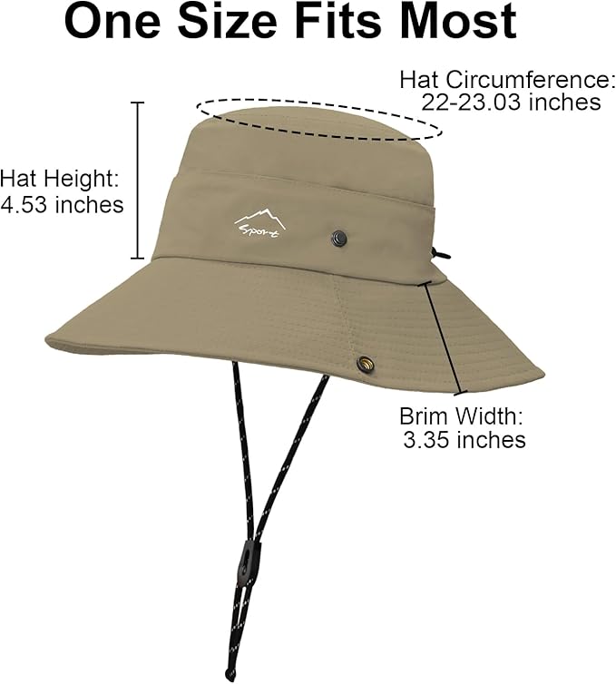 Sun Hats for Women Bucket Hat UV Protection Fishing Hat Wide Brim Safari Hats 2