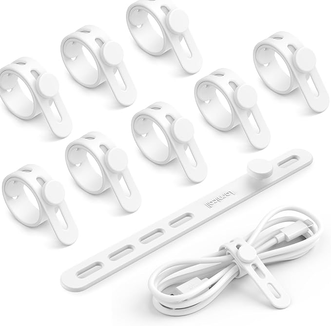 10Pack Silicone Cable Ties Cord Organizer