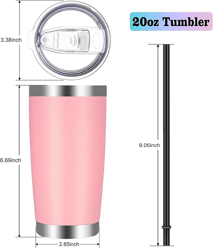 VEGOND 20oz Tumbler with Lid and Straw Stainless Steel Tumbler Cup Vacuum