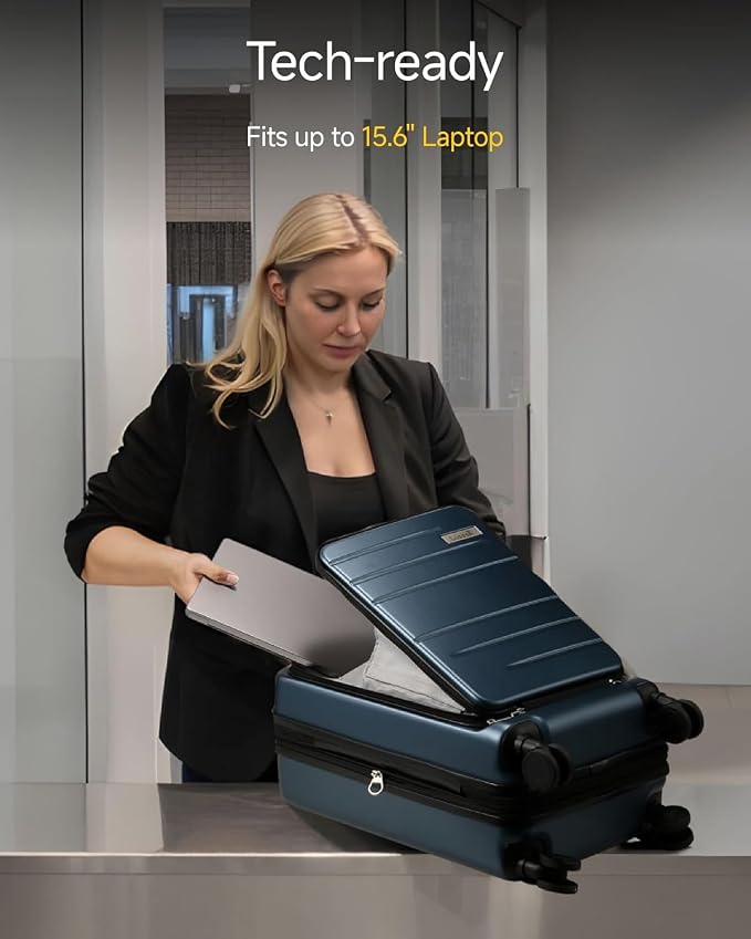 LUGGEX Carry On Luggage 22x14x9 Airline Approved, Expandable Polycarbonate