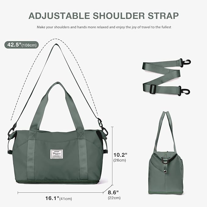 Travel Duffel Bag, Sports Tote Gym Bag, Shoulder Weekender Overnight Bag