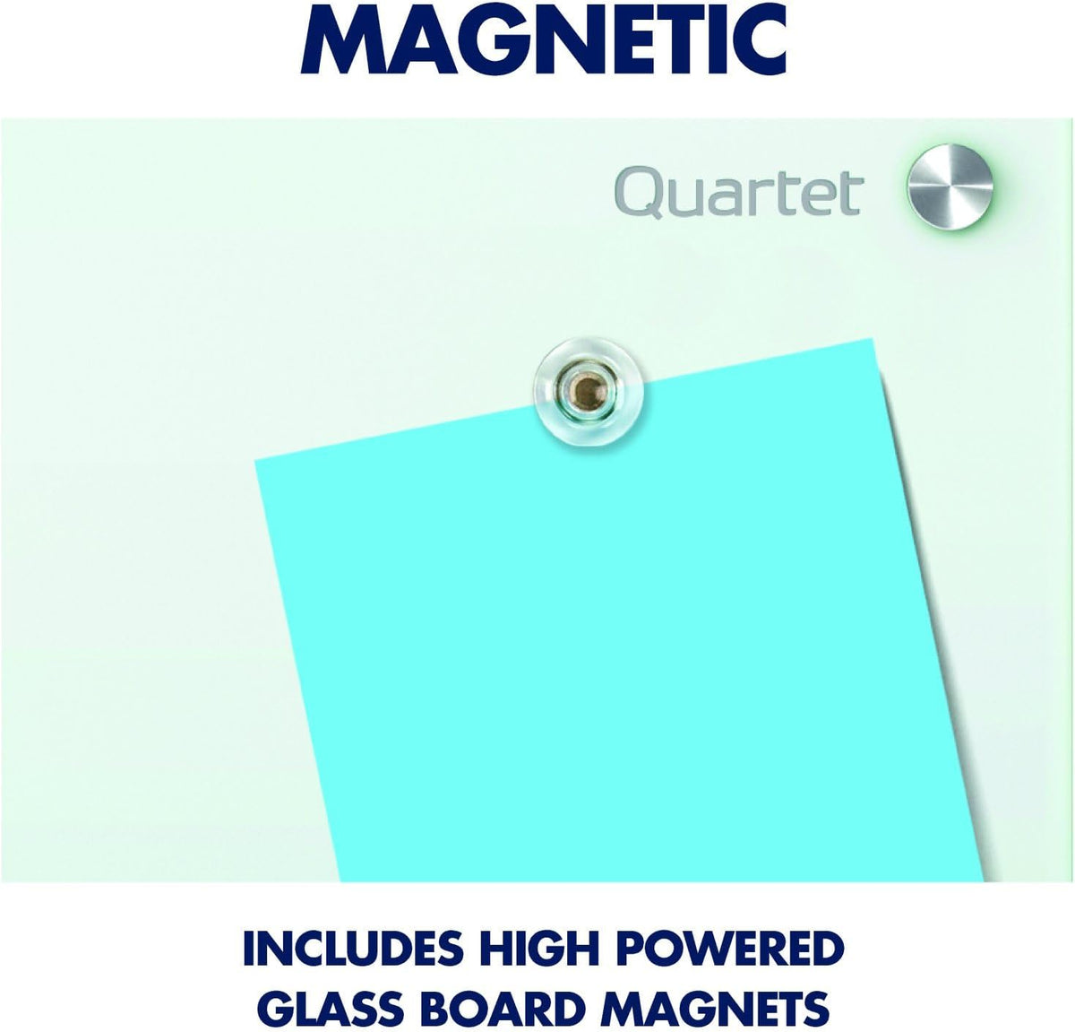 Quartet Magnetic Glass Dry Erase White Board, 24''W x 18''H Whiteboard, Infinity Frameless Mounting, White Surface (G2418W)