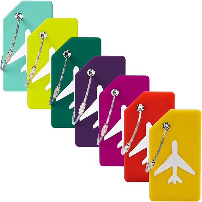 7 Pack Silicone Luggage Tag Travel Suitcase Tags