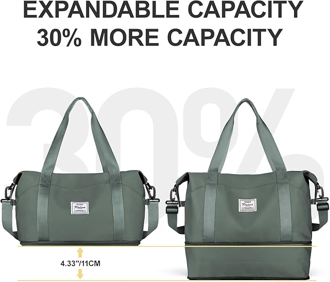Travel Duffel Bag, Sports Tote Gym Bag, Shoulder Weekender Overnight Bag