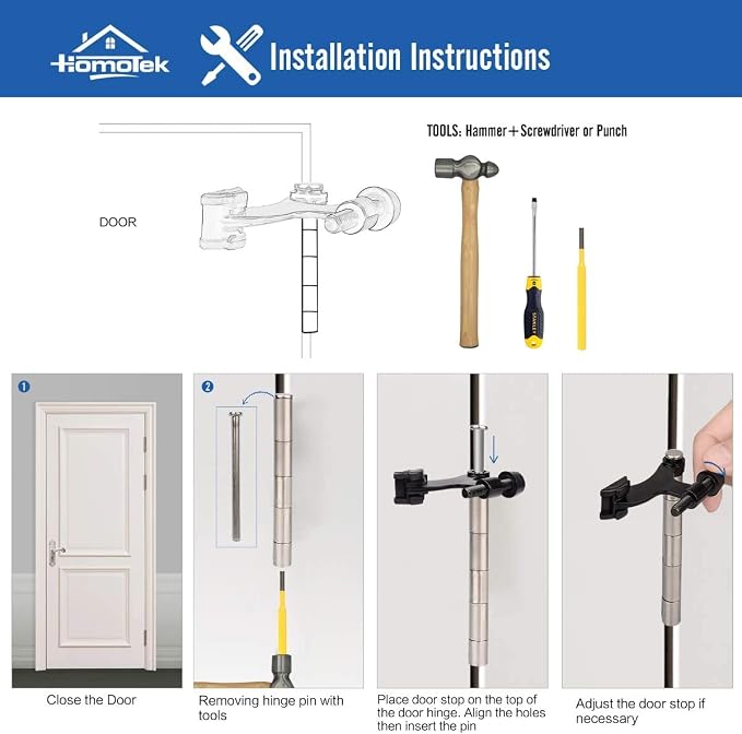 HOMOTEK 36 Pack Hinge Pin Oil Rubbed Bronze Door Stopper, Adjustable Deluxe