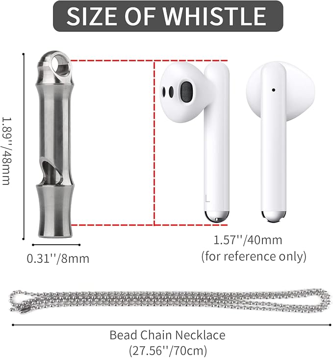 Emergency Whistle, Titanium Whistle EDC Safety Whistle