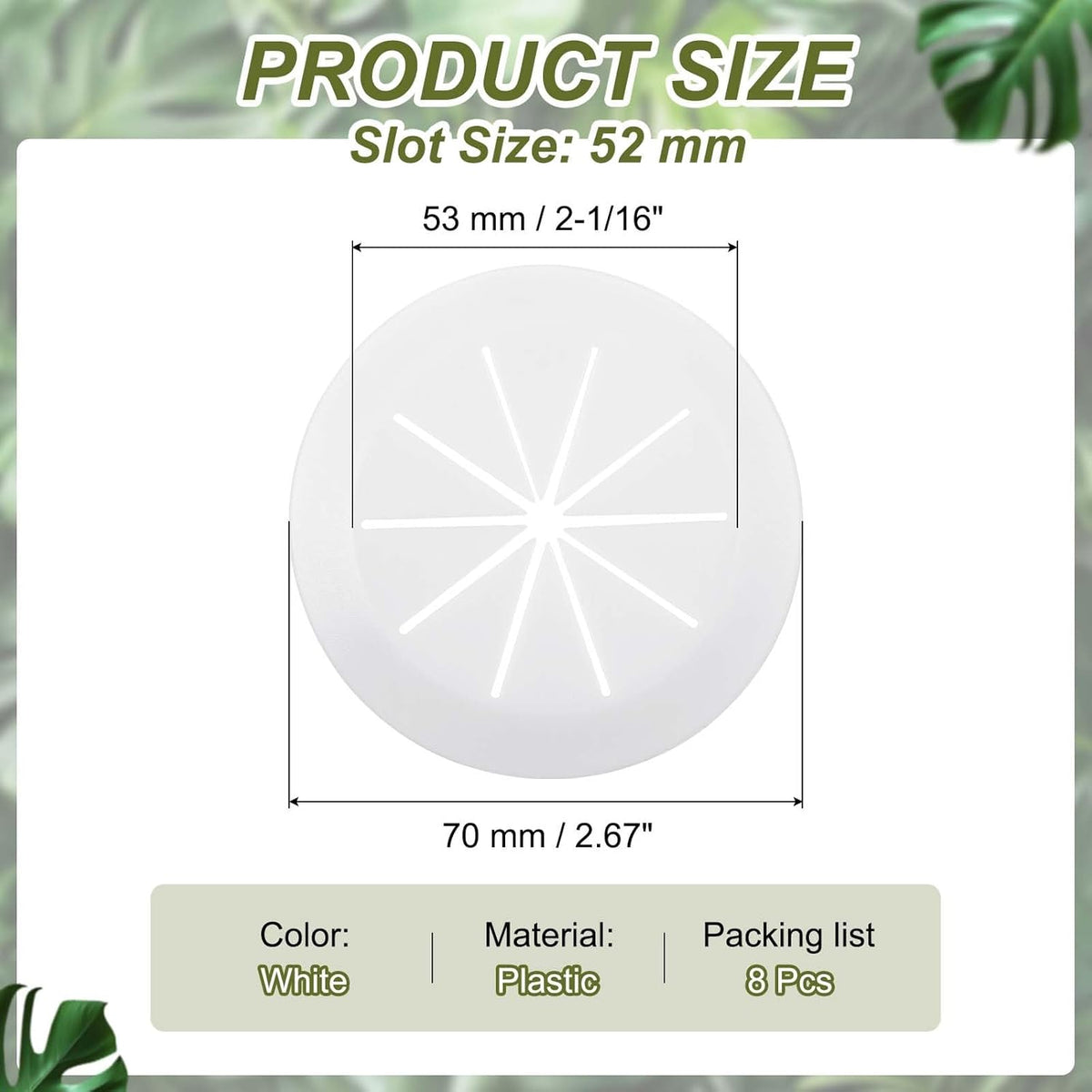 PATIKIL Desk Grommet 2-1/16", 8 Pcs Round Cable Grommet Cord Hole Cover with Adhesive Tape Flexible Table Wire Organizer for Office Home Table Countertop, White