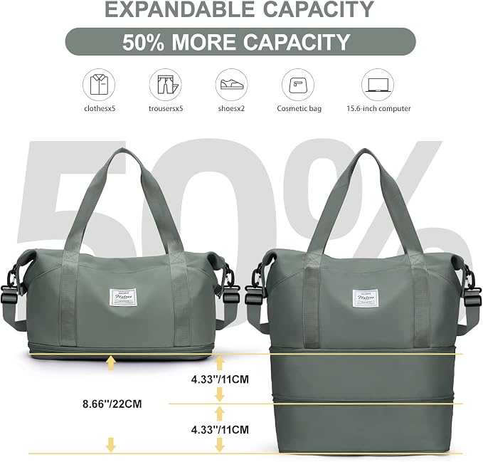 Travel Duffel Bag, Sports Tote Gym Bag, Shoulder Weekender Overnight Bag