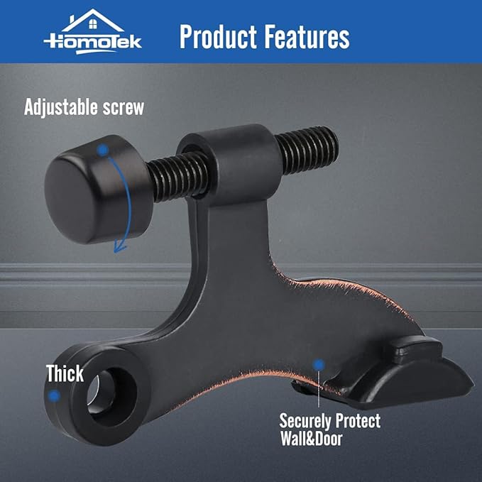 HOMOTEK 24 Pack Hinge Pin Oil Rubbed Bronze Door Stopper, Adjustable Deluxe