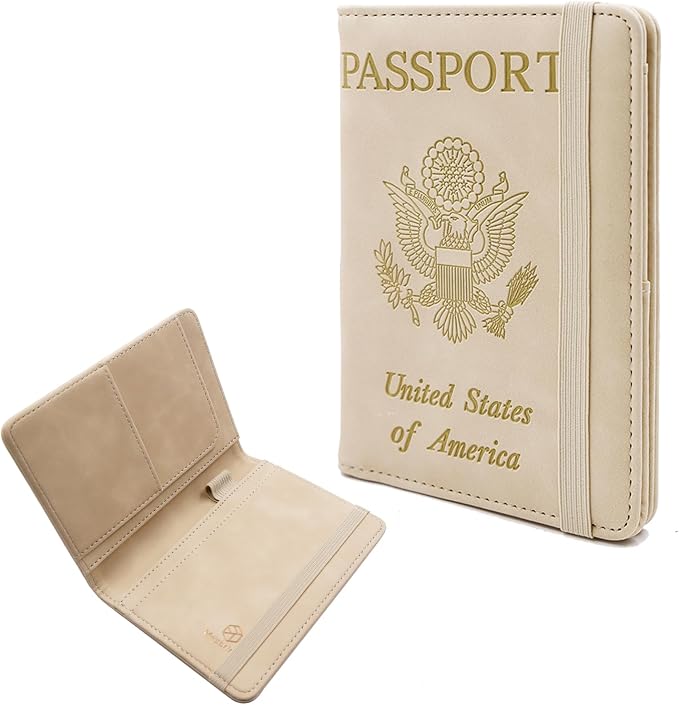Melsbrinna Premium Leather Passport Holder Covers Case, Waterproof Rfid