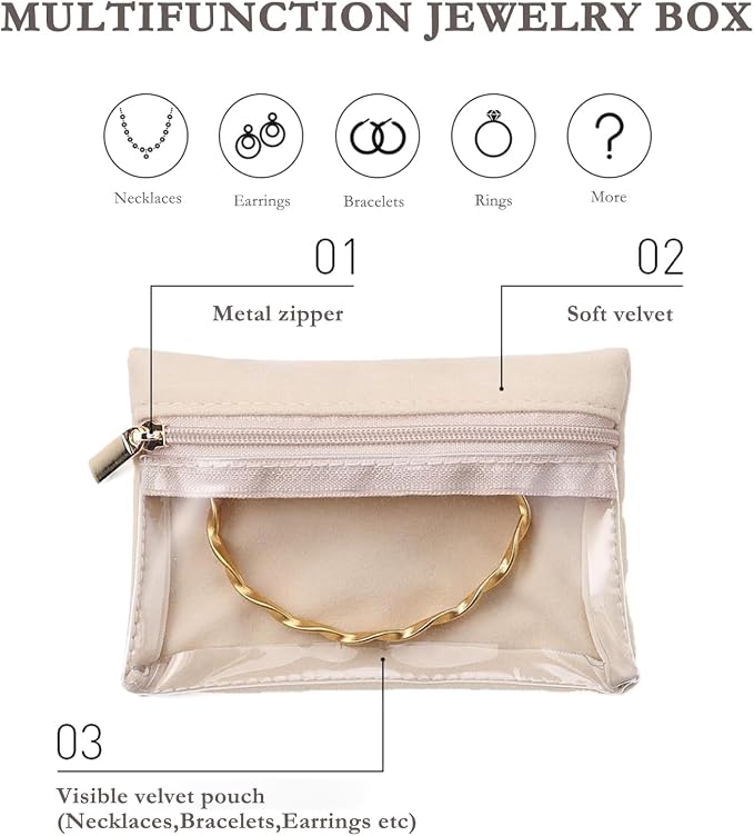 Jewelry Box Organizer for Women, Small Travel Jewelry Case, Mini Travel Jewelry