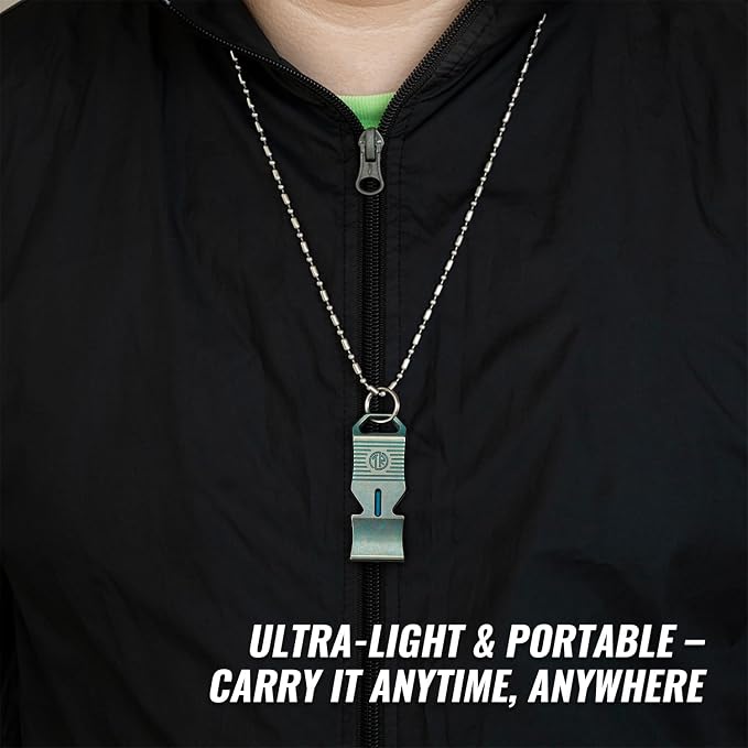 TACRAY Titanium Emergency Survival Whistle, Portable Necklace Whistle, Loud