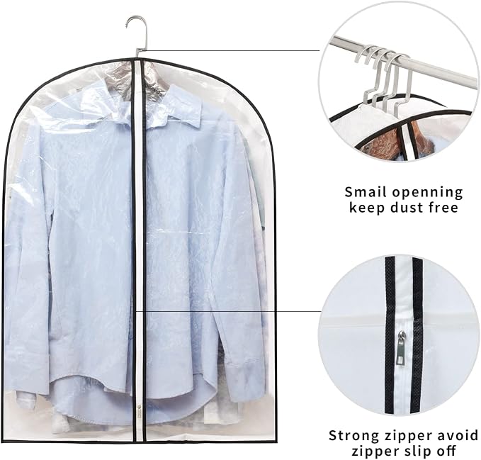 Hanging Clothes Storage with 4" Gusseted Garment Covers