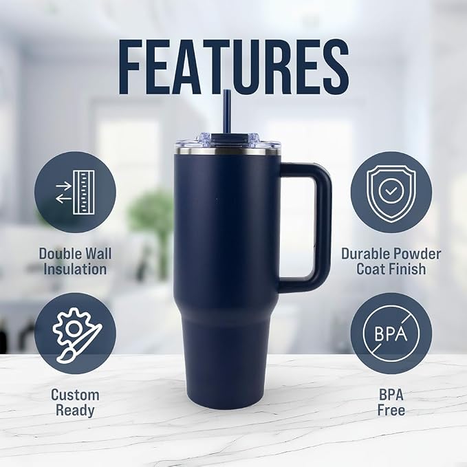 Hogg Big Swig 40 oz Tumbler with Handle and Straw - Dune Kiss, 40oz Insulated Stainless Steel, Water Tumbler with Straw, Water Cup with Handle, Versatile Leak Proof Lid