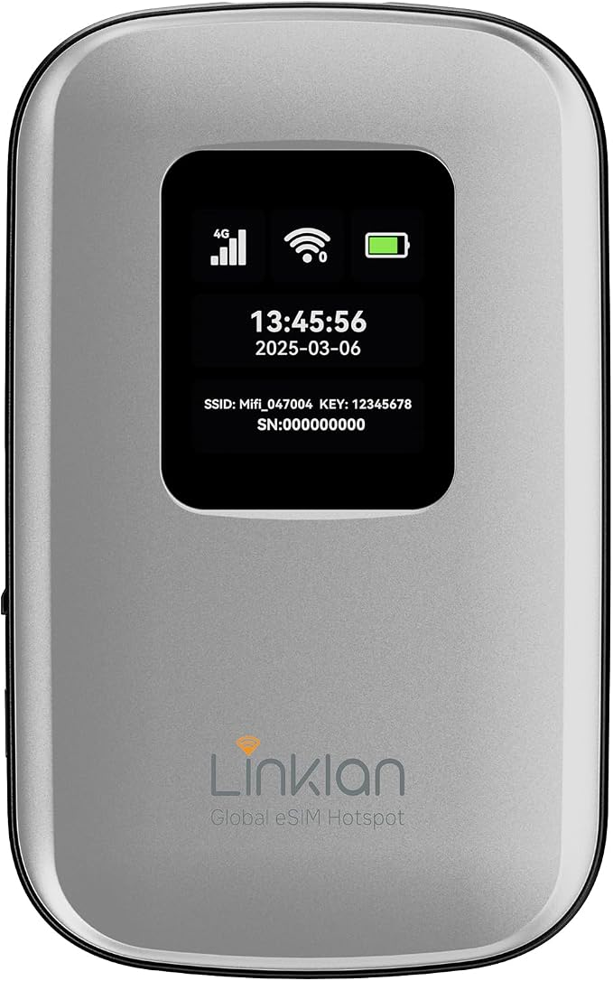 Portable Mobile Hotspot–eSIM Global WiFi Hotspot, No SIM Card/Contract Needed