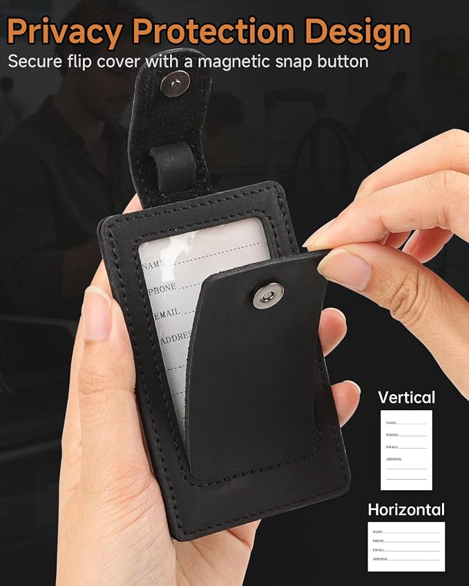Premium Genuine Leather Luggage Tags