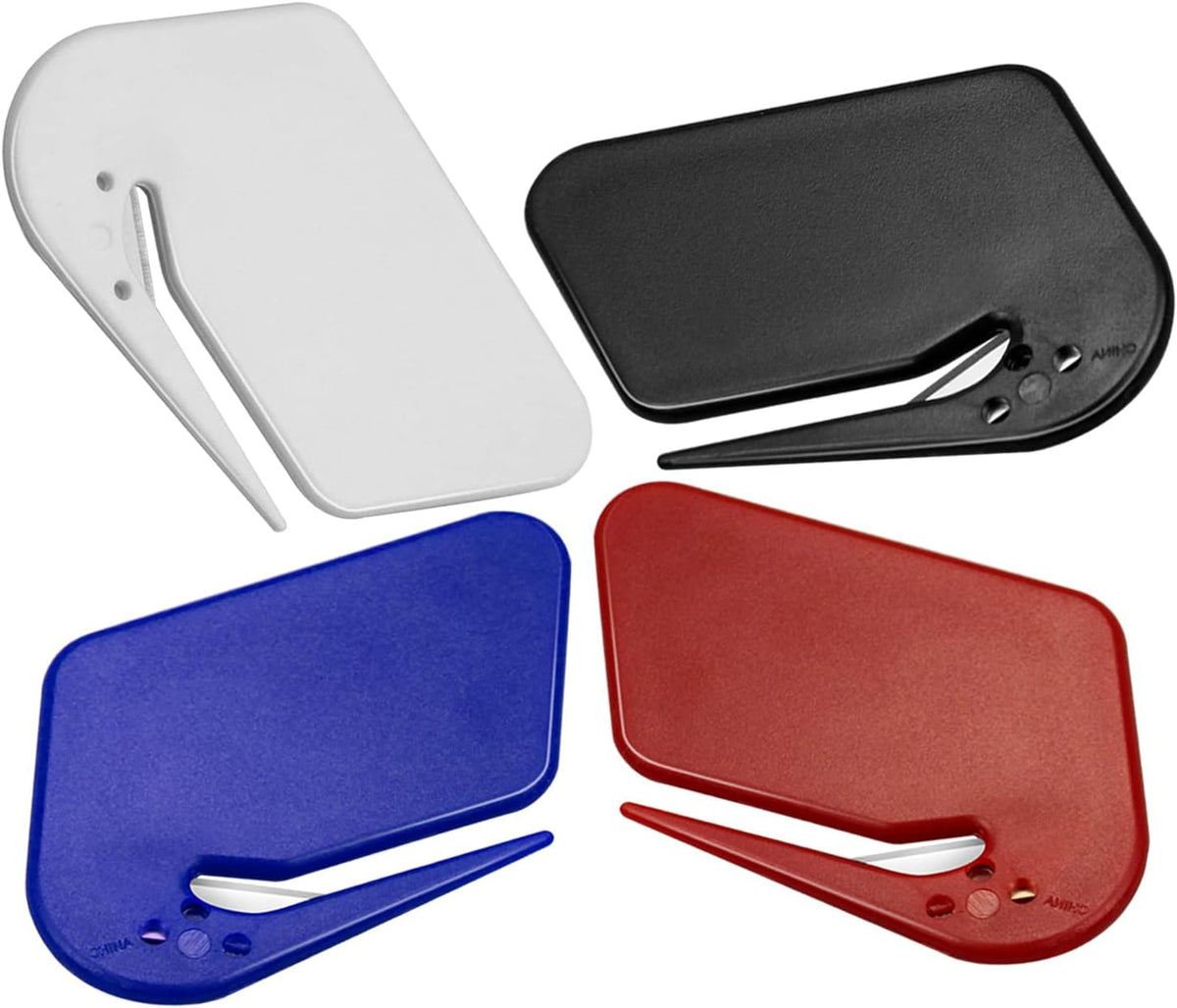 Letter Opener Envelope Slitter 4 Pack Letter Openers Plastic with Blade Envelope Opener Mail Opener for Envelope,Package,Paper Cut,Safe Letter Opener