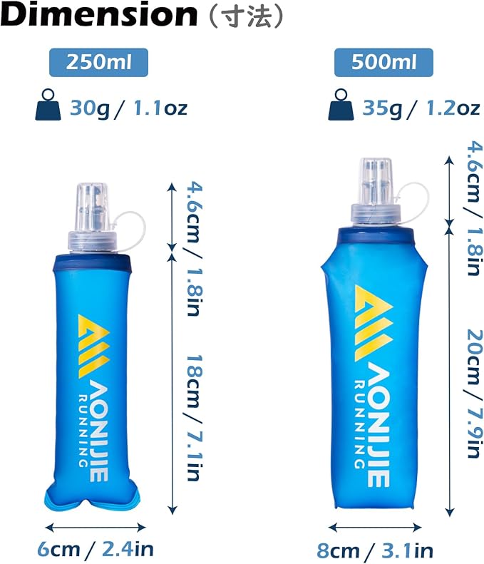 TRIWONDER Soft Flask Collapsible Water Bottles Running Bottle BPA-Free Foldable