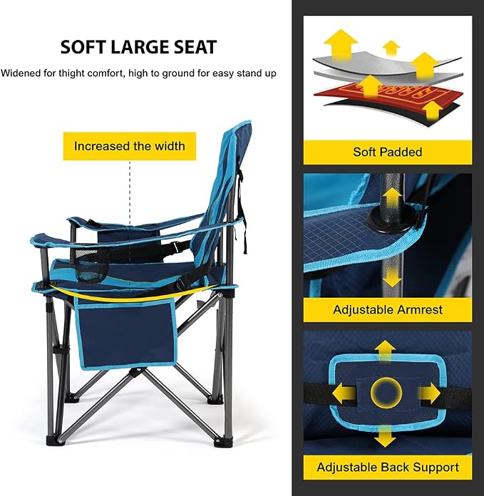 FAIR WIND Oversized Fully Padded Camping Chair